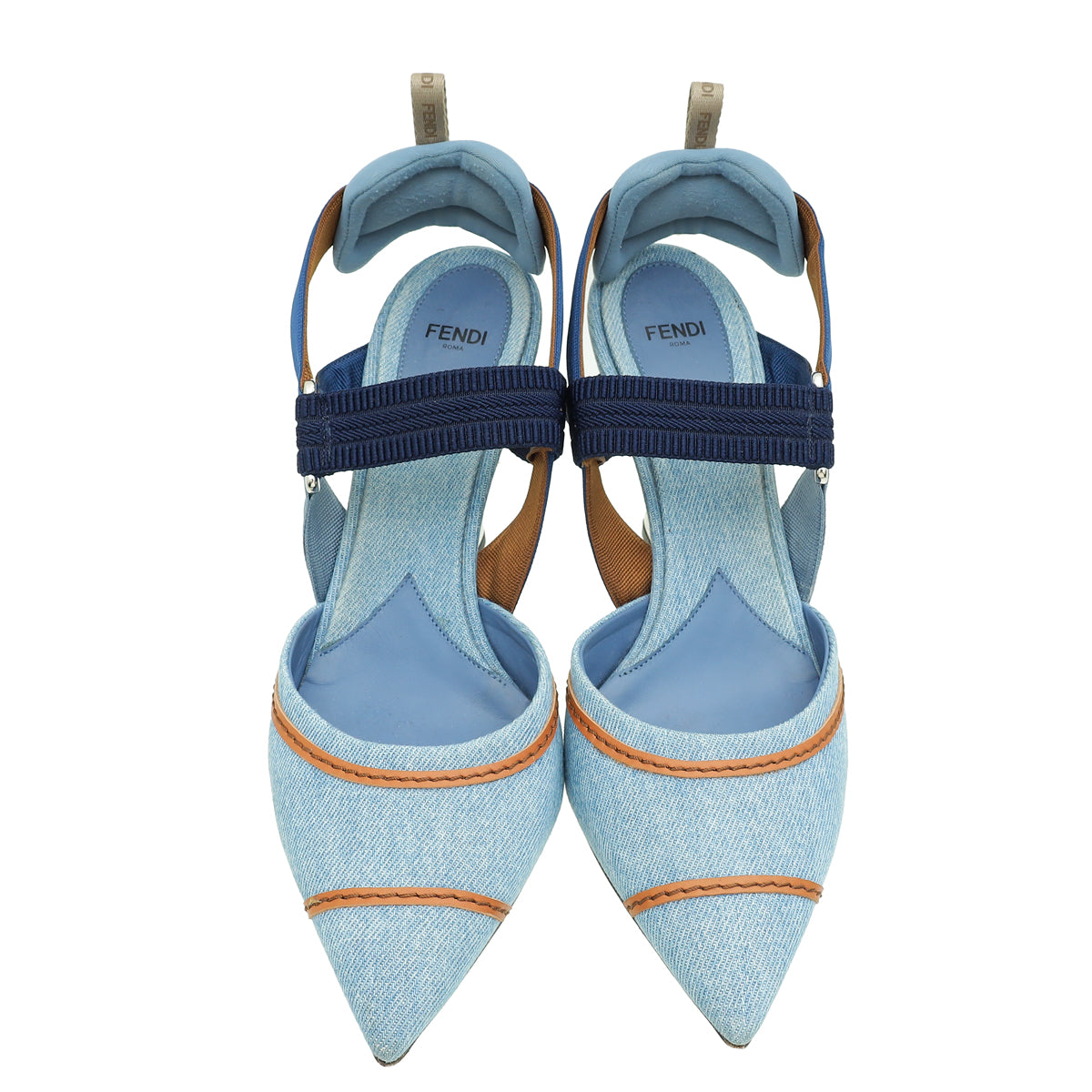 Fendi Blue Denim Colibri Slingback Pump 41