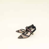 Fendi Bicolor Colibri Mesh Slingback Pumps 41