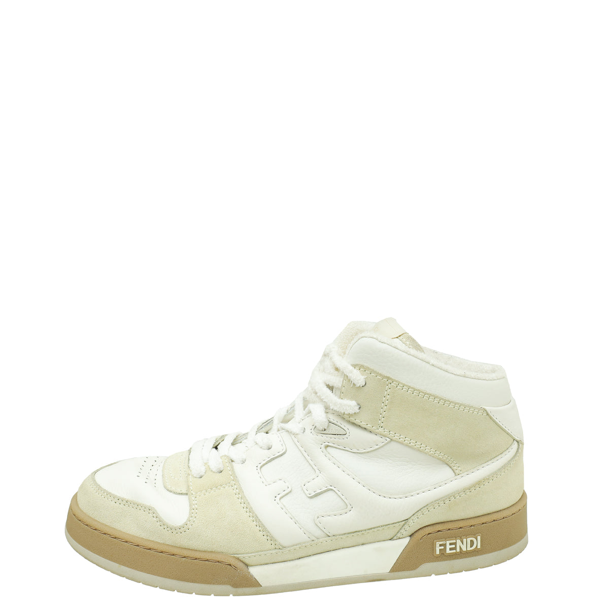 Fendi White Match Mixed High Top Sneakers 9