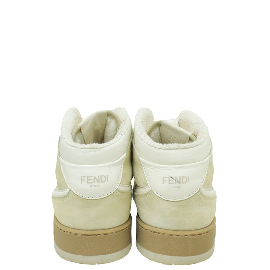 Fendi White Match Mixed High Top Sneakers 9