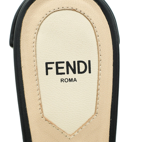 Fendi Bicolor FF Velvet Block Mules