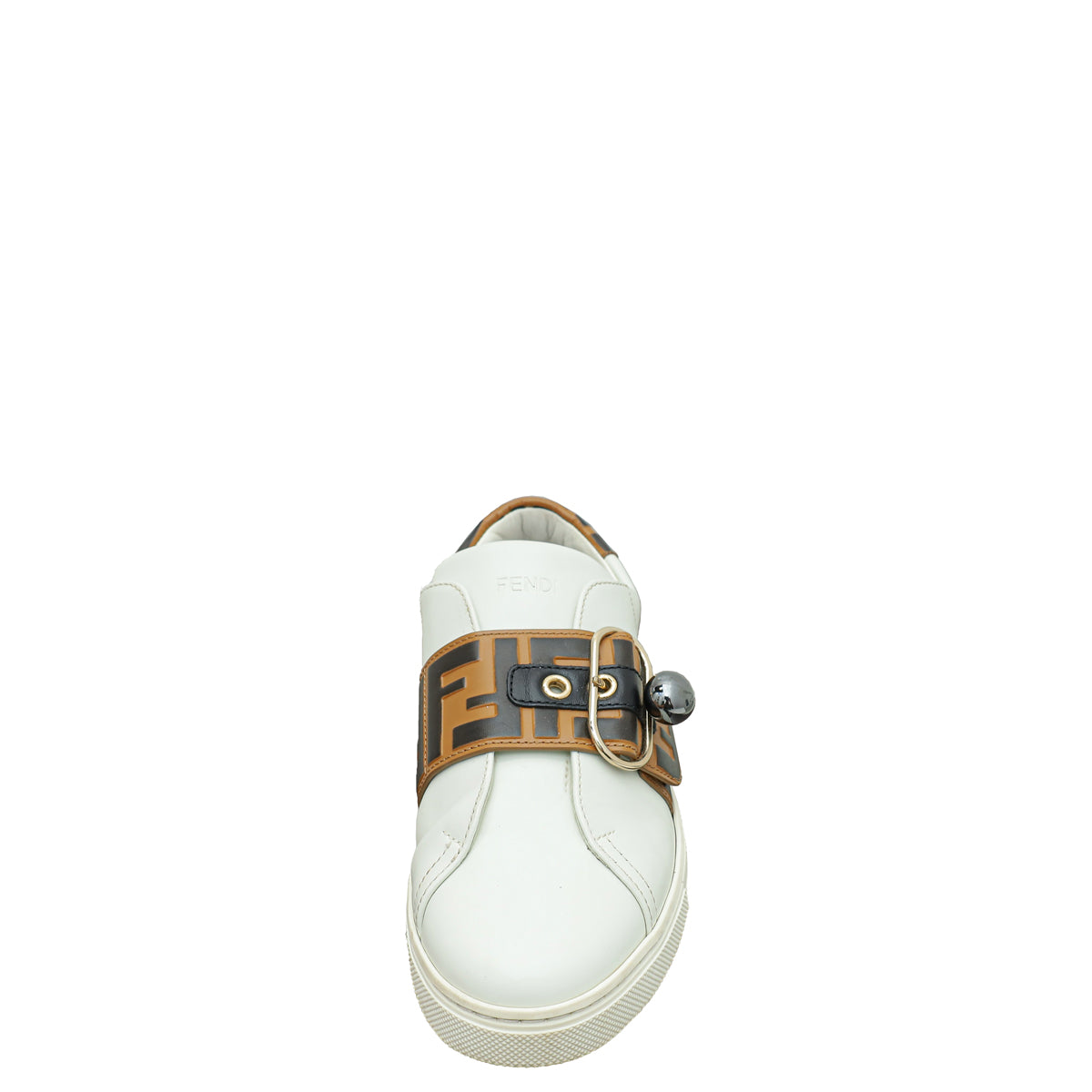 Fendi Bicolor Zucca Buckle Slip On Sneakers 36-Fendi-THE CLOSET
