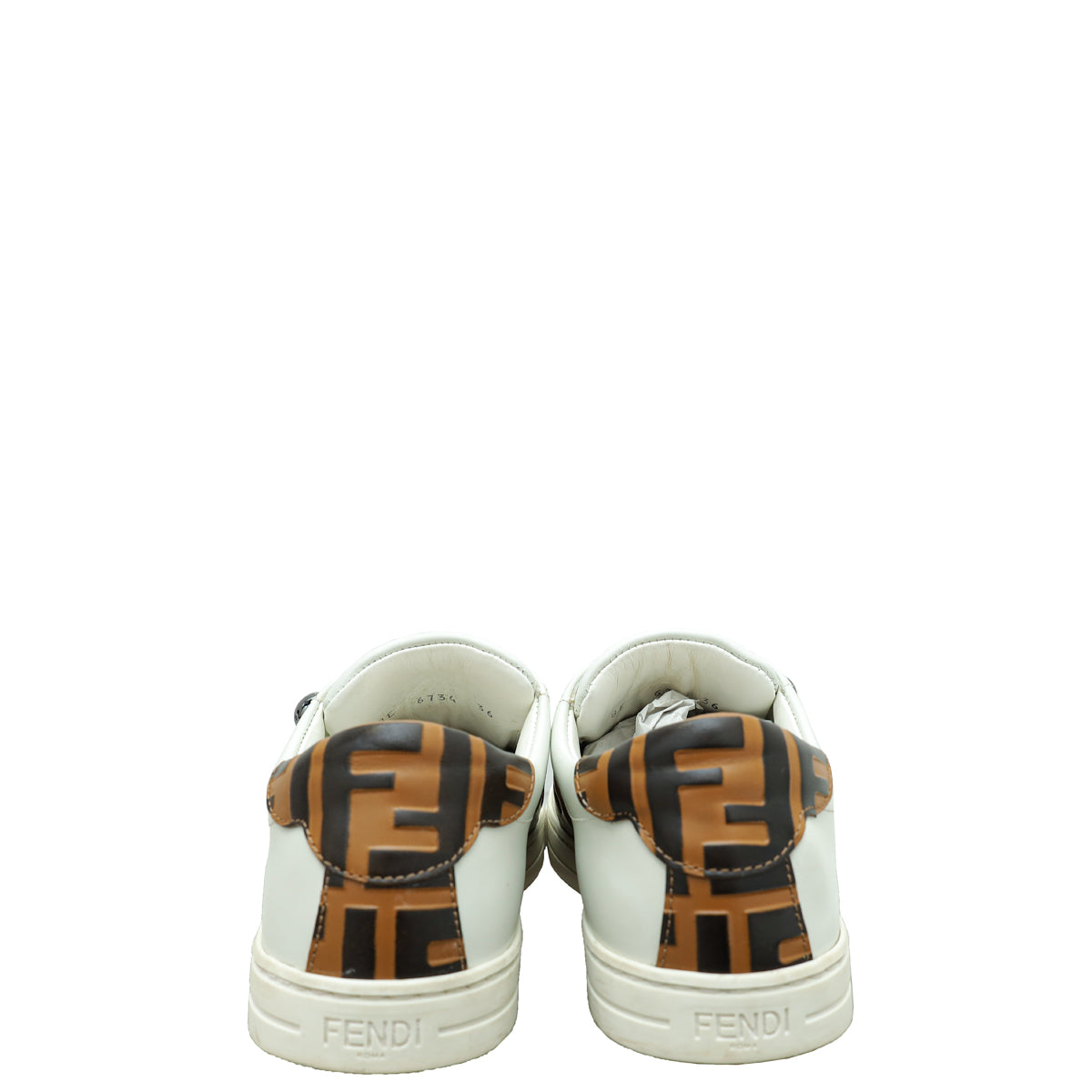 Fendi Bicolor Zucca Buckle Slip On Sneakers 36