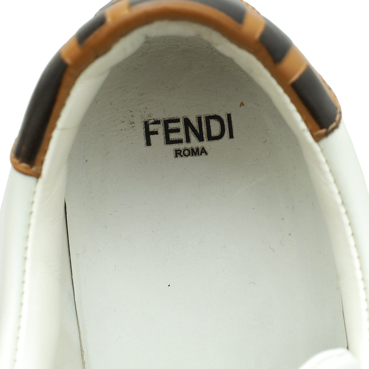 Fendi Bicolor Zucca Buckle Slip On Sneakers 36