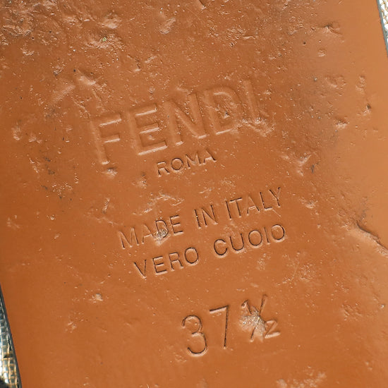 Fendi Bicolor Colibri FF Mesh Sabot Flat Mules 37.5