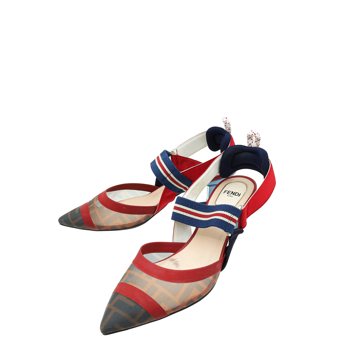 Fendi Bicolor Colibri Mesh Slingback Pump 37.5-Fendi-THE CLOSET