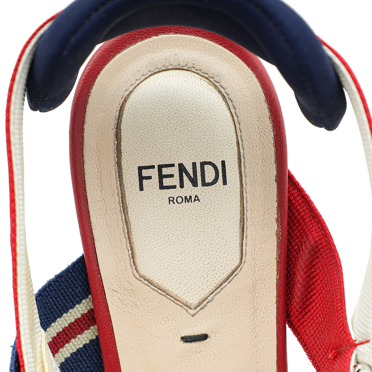 Fendi Bicolor Colibri Mesh Slingback Pump 37.5