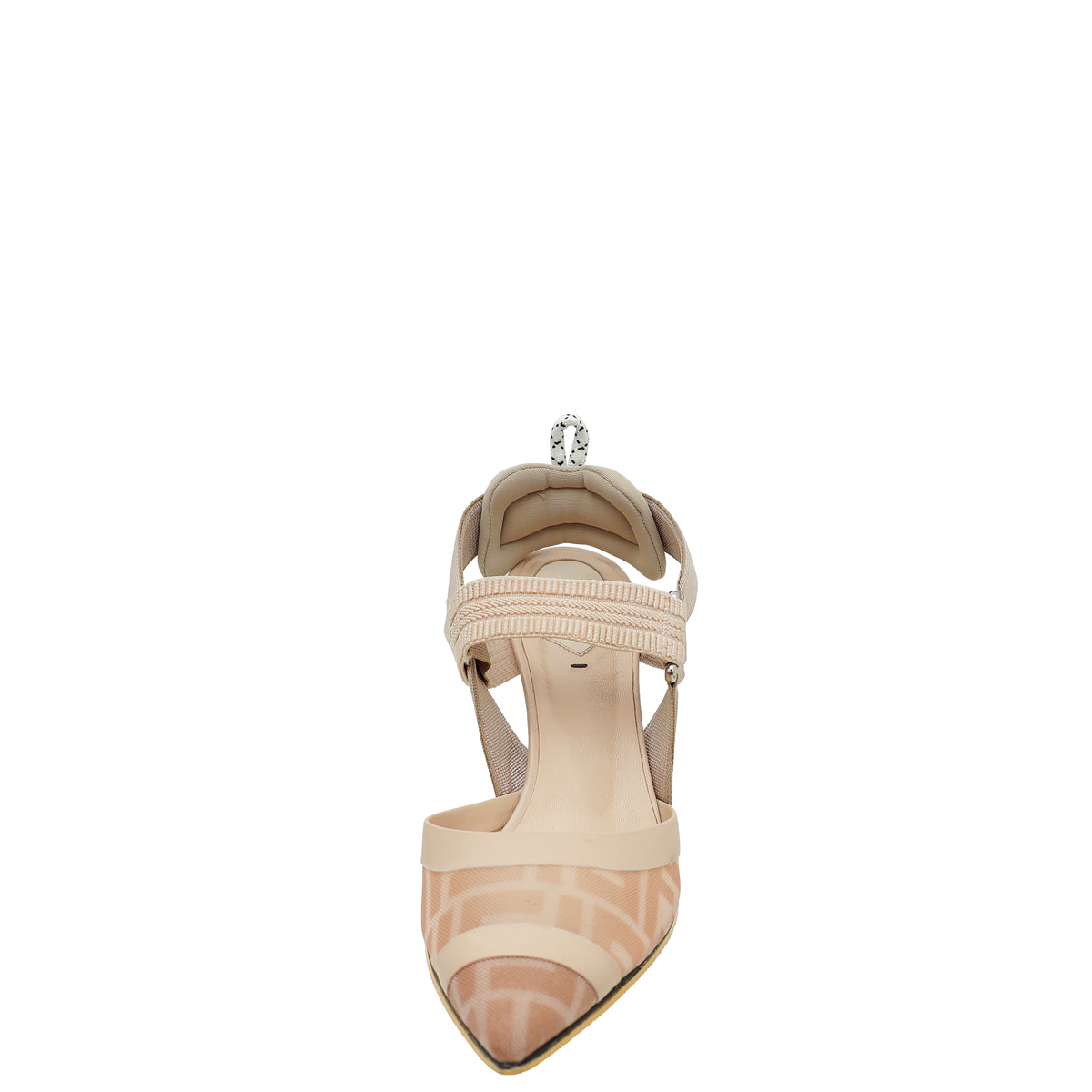 Fendi Beige Mesh Colibri Slingback Pump 37.5-Fendi-THE CLOSET