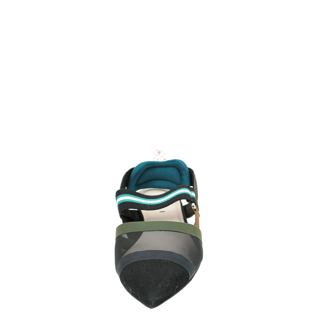 Fendi Black Multicolor Mesh Colibri Slingback Flats 37.5-Fendi-THE CLOSET