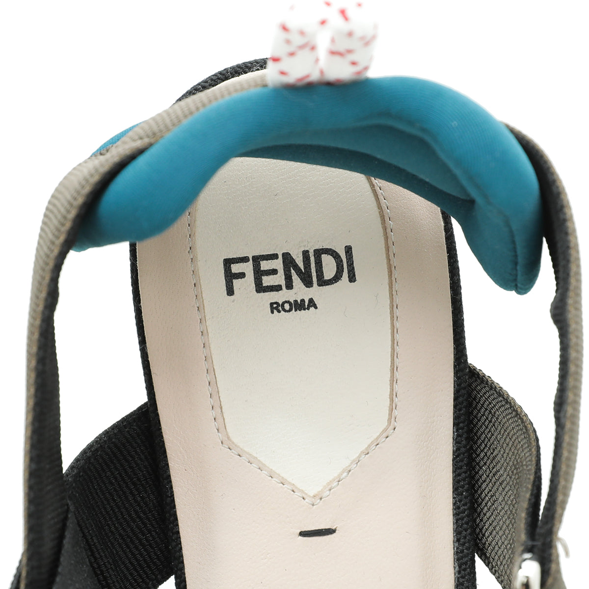 Fendi Black Multicolor Mesh Colibri Slingback Flats 37.5