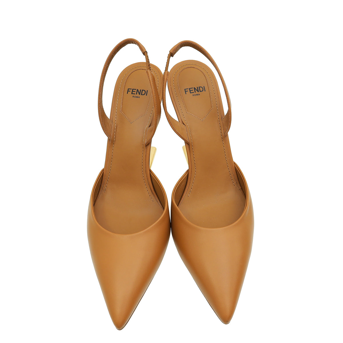 Fendi Brown First Slingback Pumps 37 – THE CLOSET
