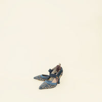 Fendi Tricolor Colibri Mesh Slingback Pump 37-Fendi-THE CLOSET