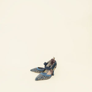 Fendi Tricolor Colibri Mesh Slingback Pump 37
