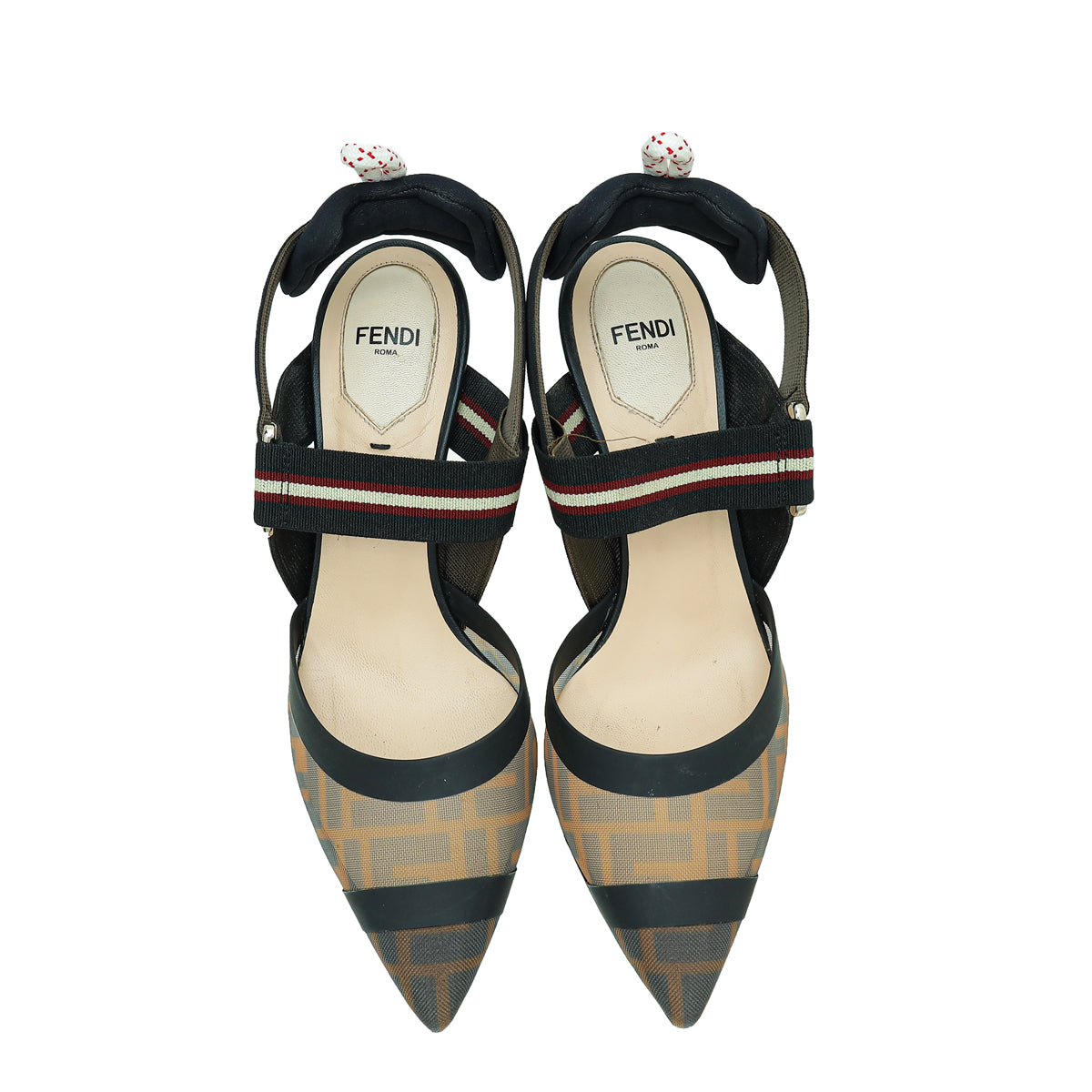Fendi Bicolor Colibri Mesh Slingback Pumps 37 – THE CLOSET