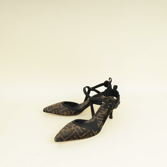 Fendi Bicolor Colibrì Lite Medium-Heeled Slingback Pump 37