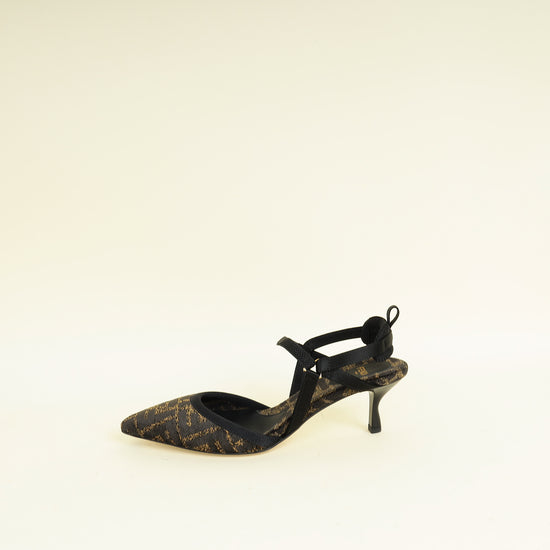 Fendi Bicolor Colibrì Lite Medium-Heeled Slingback Pump 37