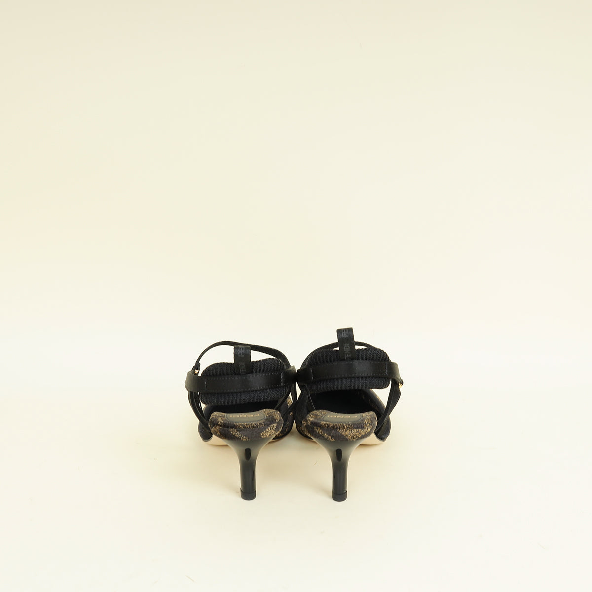 Fendi Bicolor Colibrì Lite Medium-Heeled Slingback Pump 37