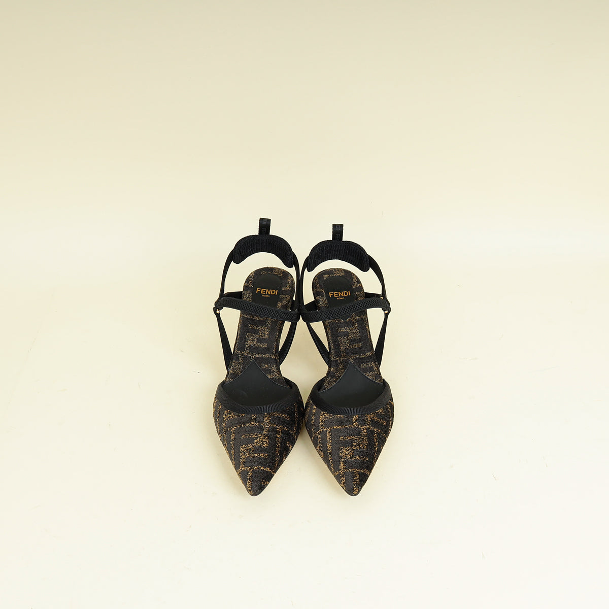 Fendi Bicolor Colibrì Lite Medium-Heeled Slingback Pump 37