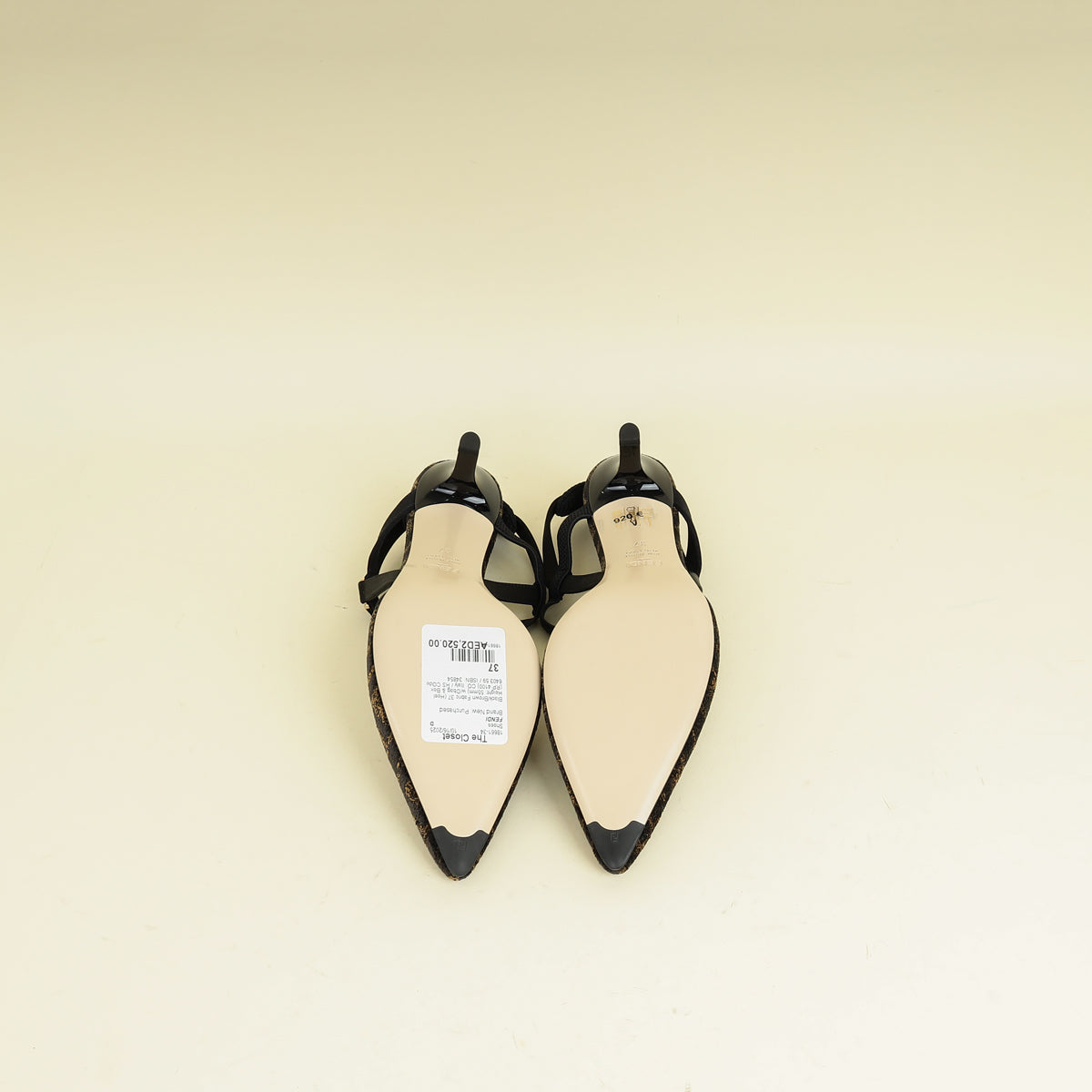 Fendi Bicolor Colibrì Lite Medium-Heeled Slingback Pump 37