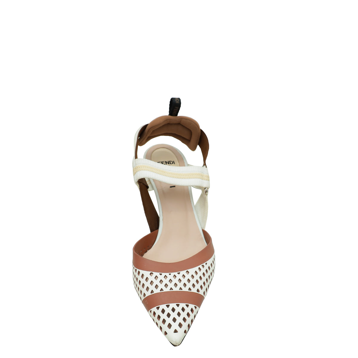 Fendi Bicolor Colibri Perforated Slingback 38.5-Fendi-THE CLOSET