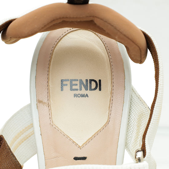 Fendi Bicolor Colibri Perforated Slingback 38.5