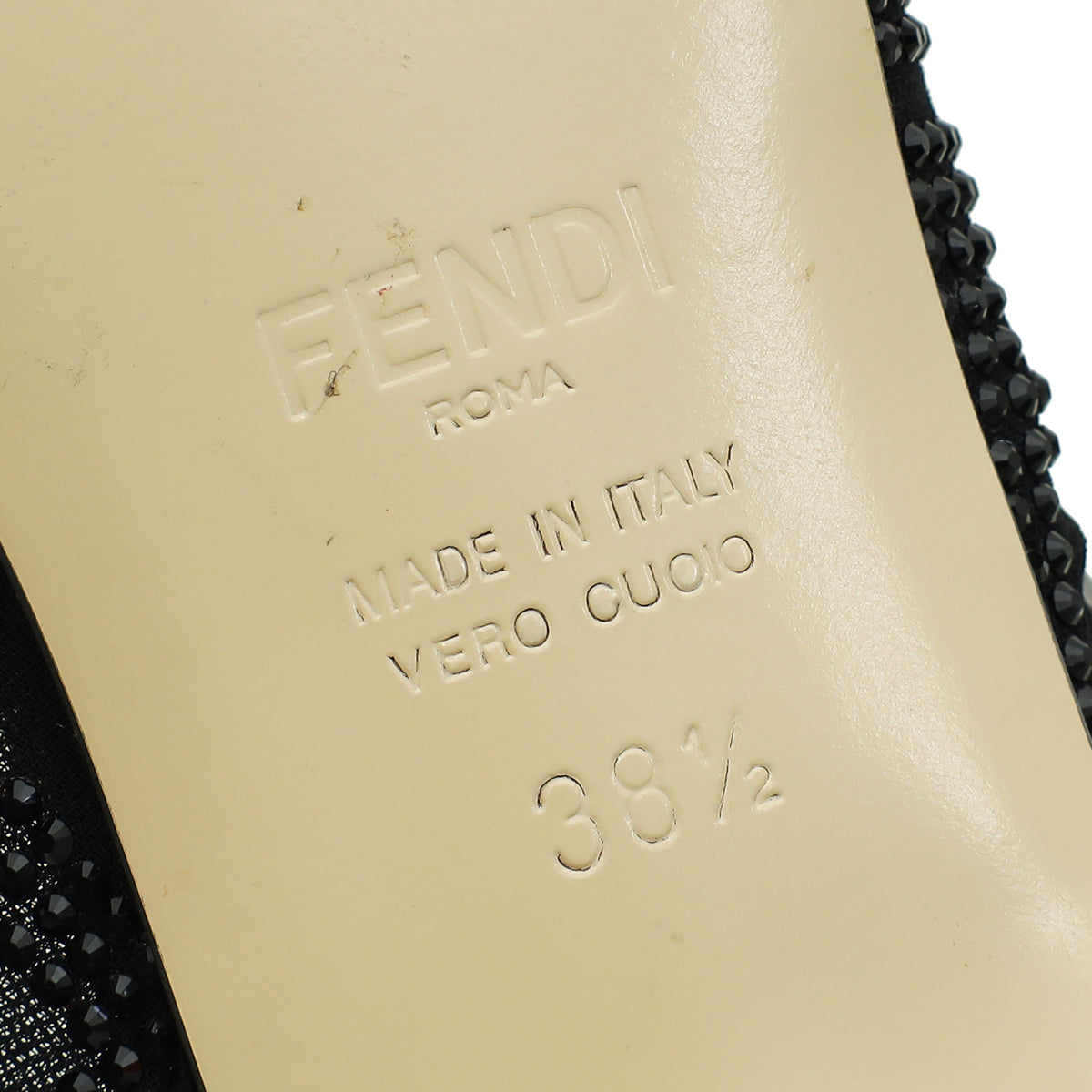 Fendi Black Colibrì Crystal Embellished Mules 38.5