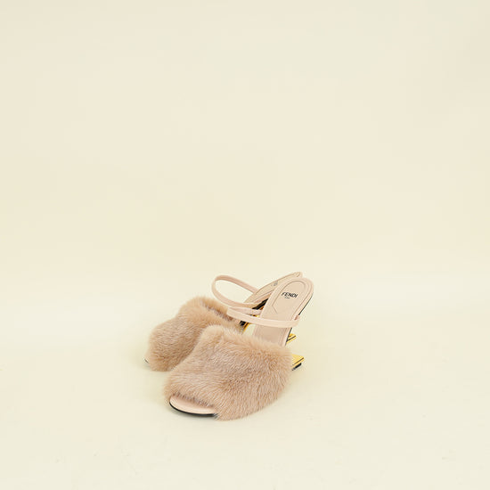 Fendi Nude First Mink Fur Sandal 38