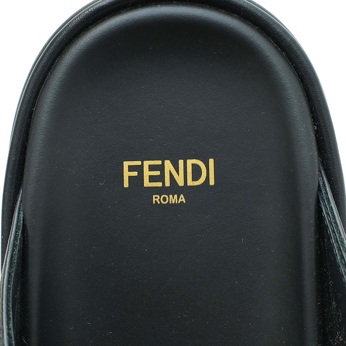 Fendi Black Logo Vitello Fendigraphy Slide Sandals 38