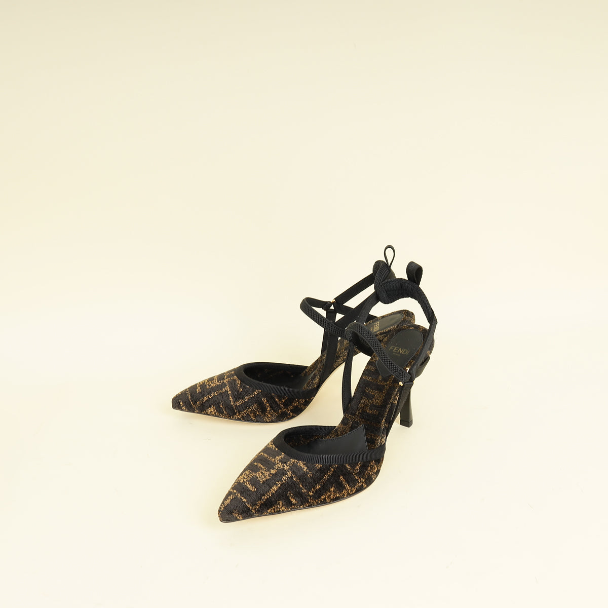 Fendi Bicolor Colibrì Lite High-Heeled Slingback Pump 38