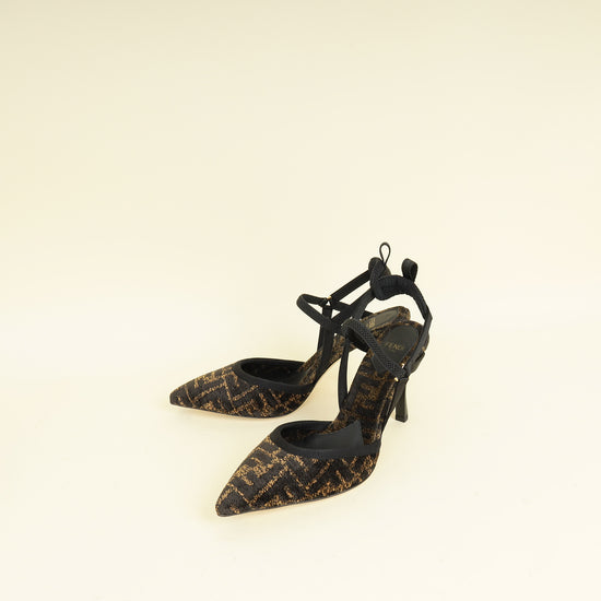 Fendi Bicolor Colibrì Lite High-Heeled Slingback Pump 38