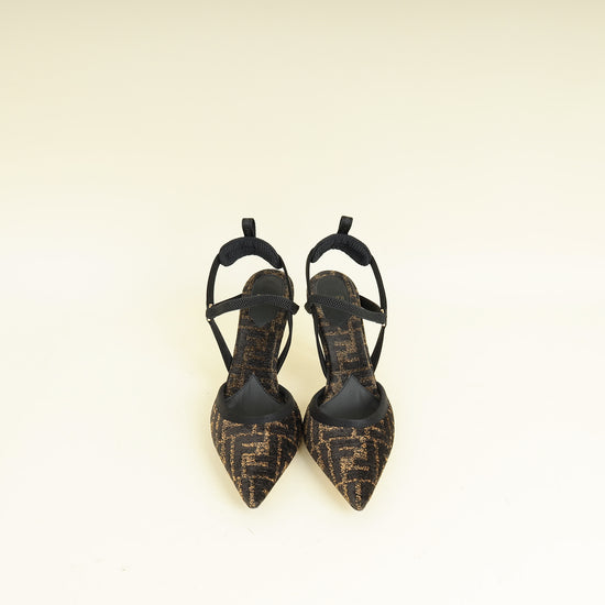 Fendi Bicolor Colibrì Lite High-Heeled Slingback Pump 38