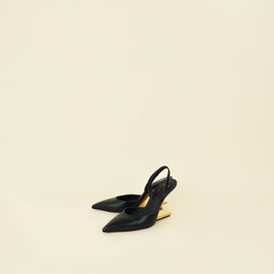Fendi Black First Slingback Pumps 39