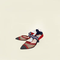 Fendi Tricolor Colibri Mesh Slingback Pump 39