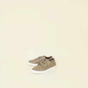 Fendi Taupe Logo Velcro Sneakers 39