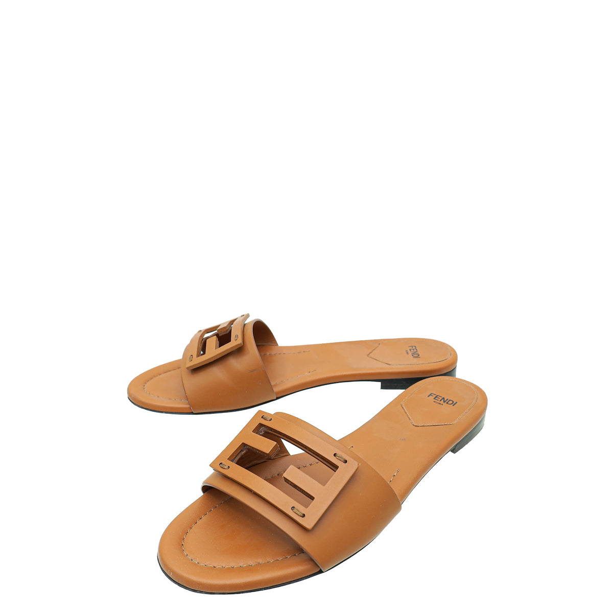 Fendi Tank FF Baguette Slides Flat Sandal 40-Fendi-THE CLOSET