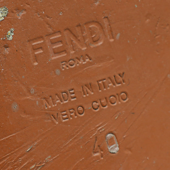 Fendi Tank FF Baguette Slides Flat Sandal 40