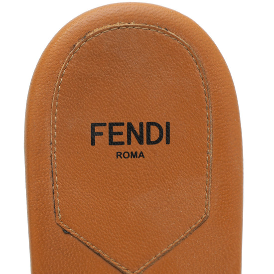 Fendi Tank FF Baguette Slides Flat Sandal 40