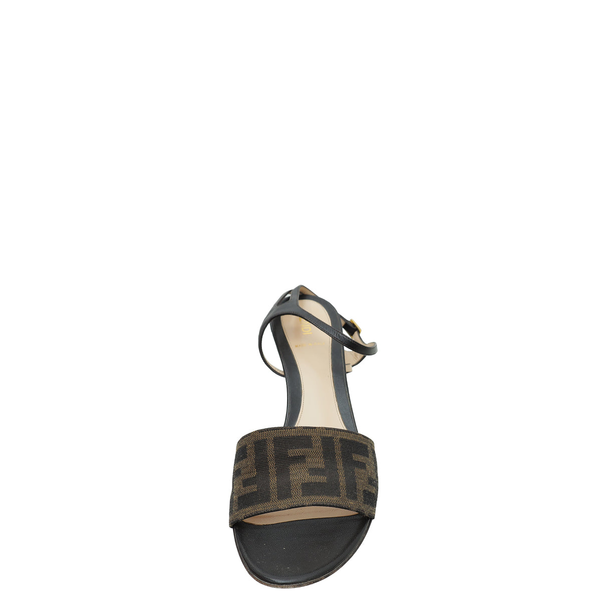 Fendi Bicolor Zucca Ankle Strap Sandal 40-Fendi-THE CLOSET