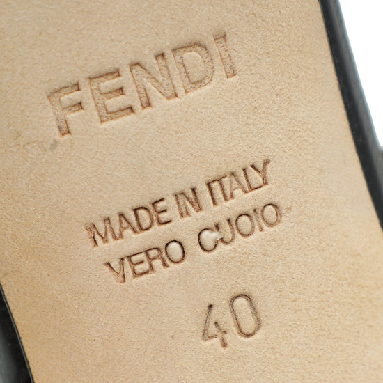 Fendi Bicolor Zucca Ankle Strap Sandal 40