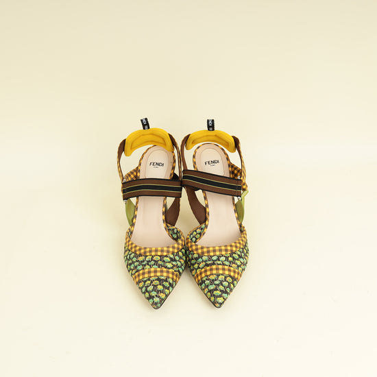 Fendi Multicolor Colibri Patchwork Slingback Pump 41