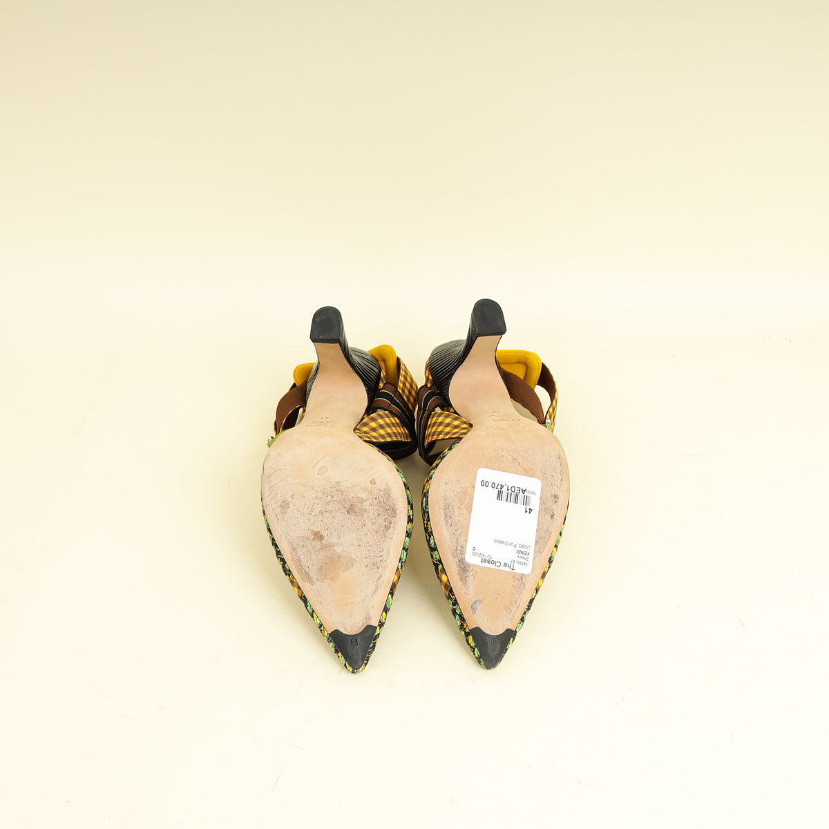 Fendi Multicolor Colibri Patchwork Slingback Pump 41