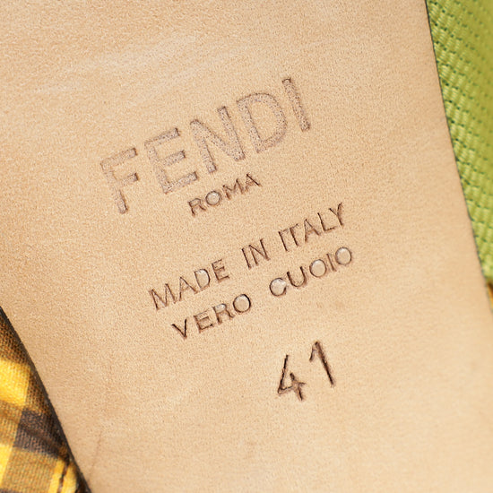 Fendi Multicolor Colibri Patchwork Slingback Pump 41