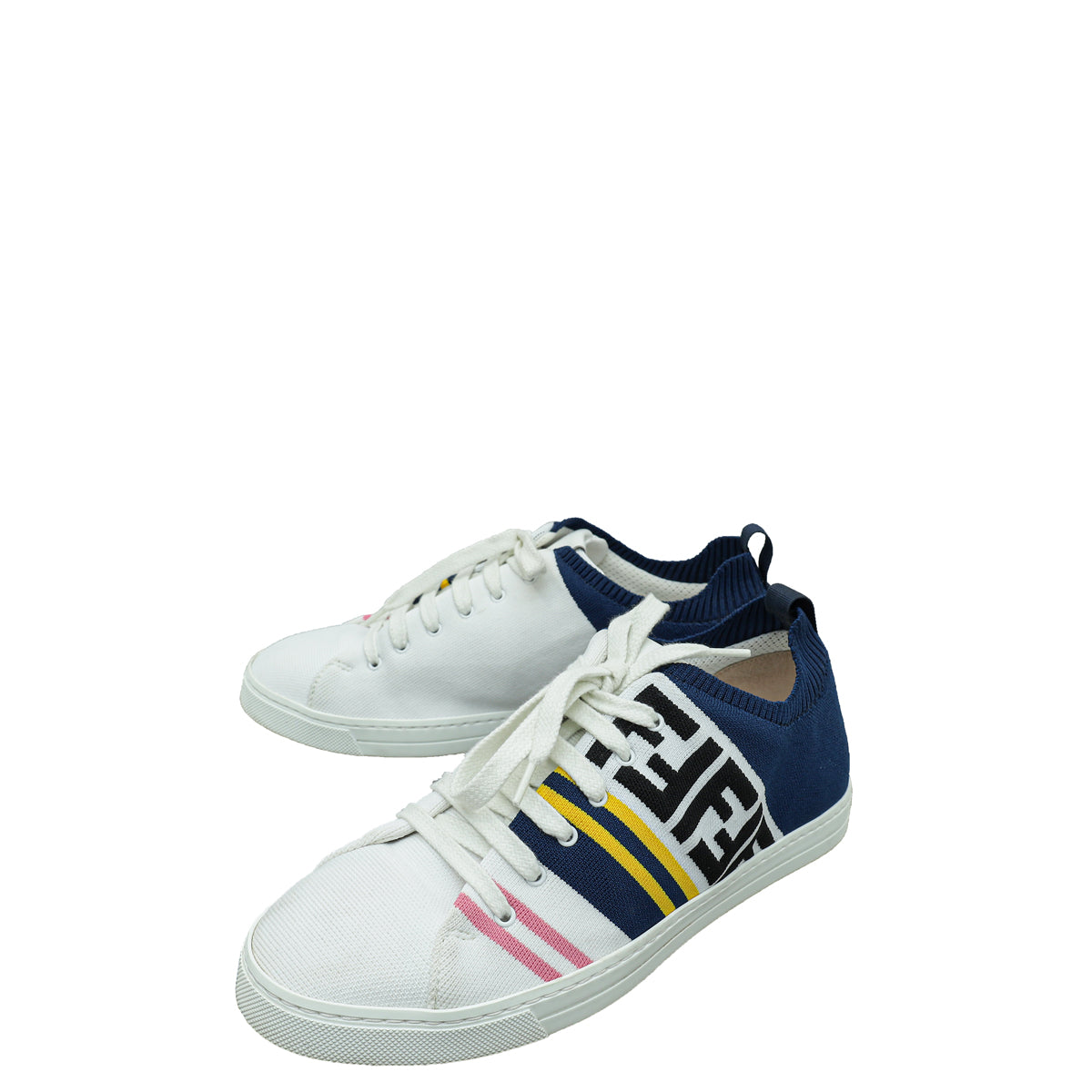 Fendi Multicolor Logo Stretch Knit Sneaker 5-Fendi-THE CLOSET