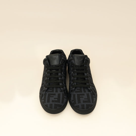 Fendi Black FF Tech Fabric Sneakers 6-Fendi-THE CLOSET