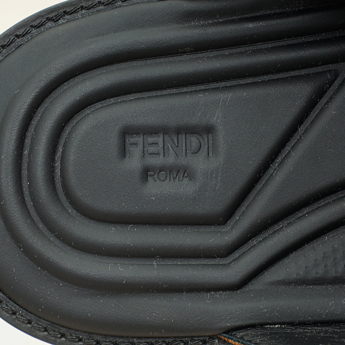 Fendi Brown Logo-Embossed Slides 6-Fendi-THE CLOSET