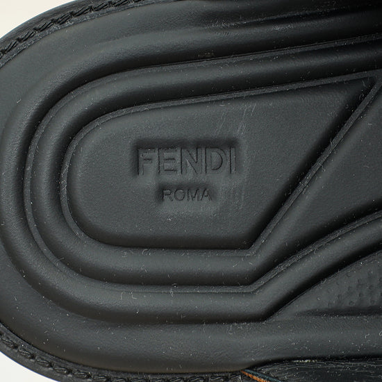 Fendi Brown Logo-Embossed Slides 6-Fendi-THE CLOSET
