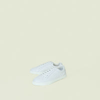 Fendi White Karligraphy Embossed Low Top Sneakers 8.5