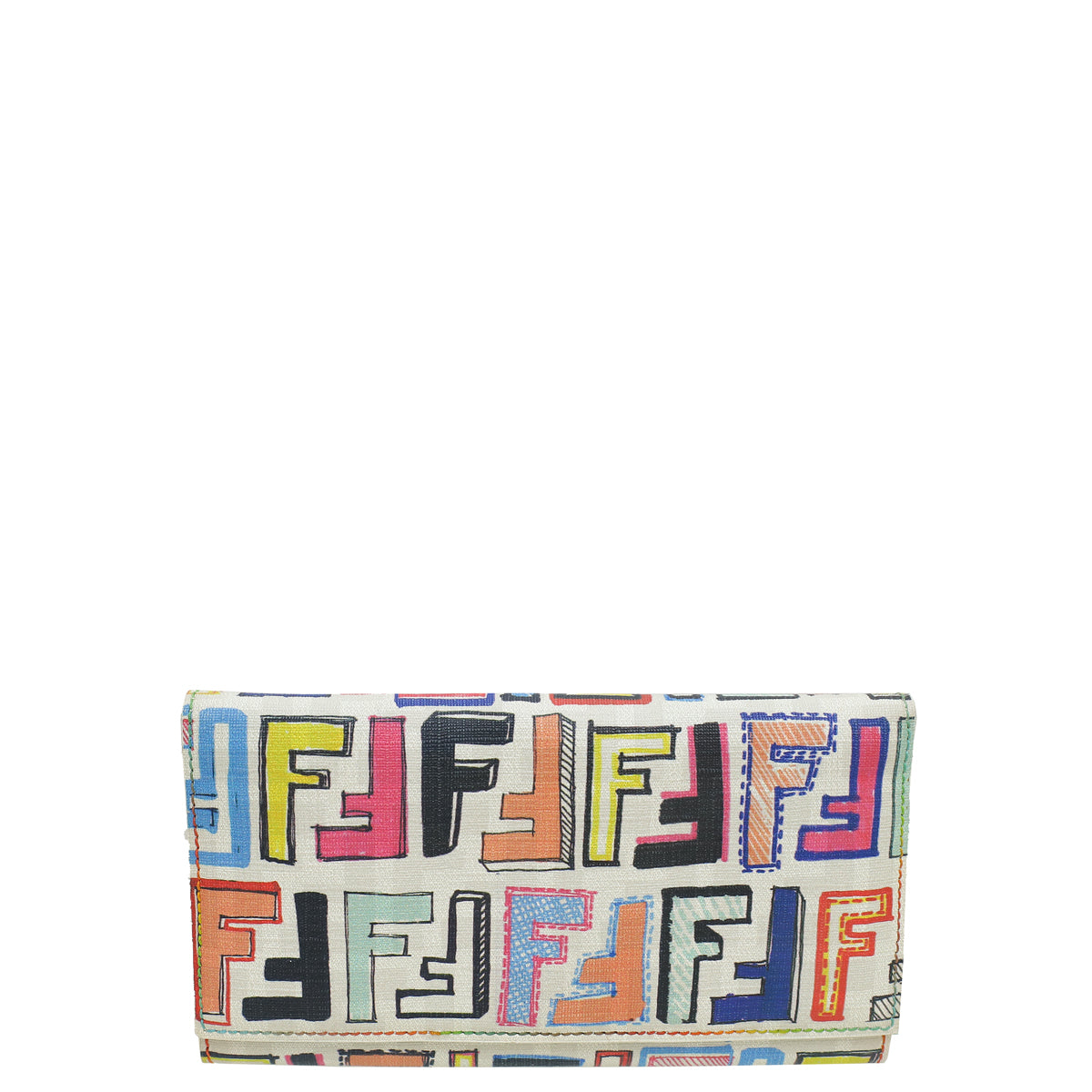 Fendi White Multicolor Zucca Continental Wallet-Fendi-THE CLOSET