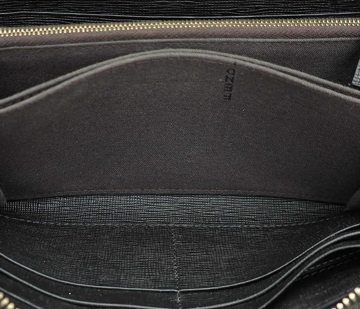 Fendi Black Vitello Elite Zippy Wallet-Fendi-THE CLOSET