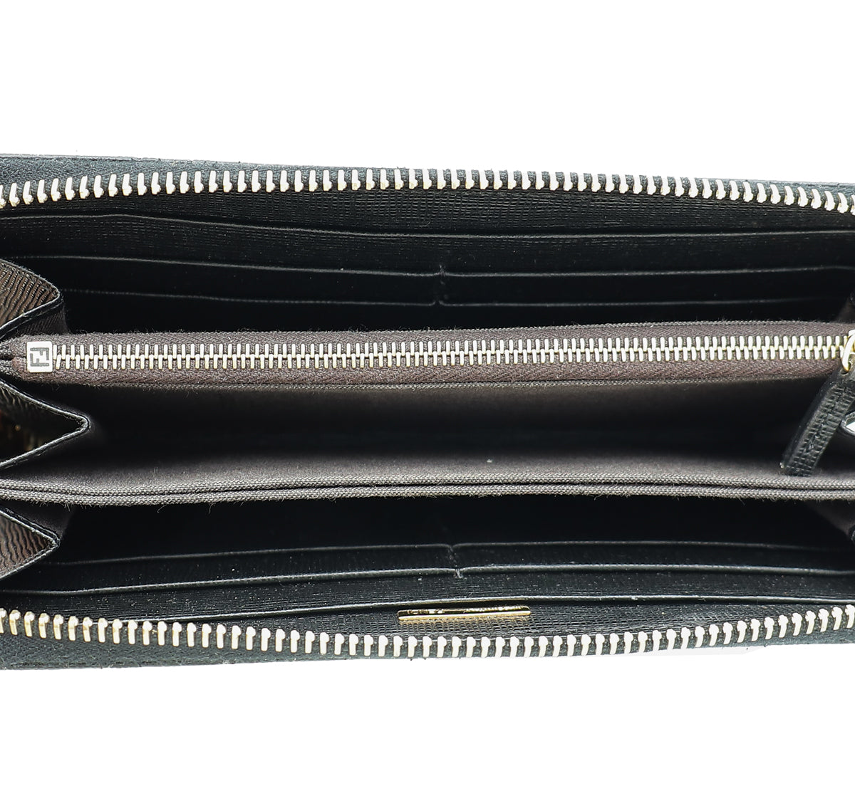Fendi Black Vitello Elite Zippy Wallet-Fendi-THE CLOSET